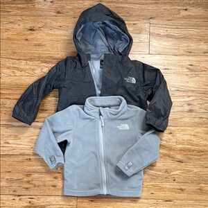 The North Face Black Raincoat with Gray Fleece Liner Set